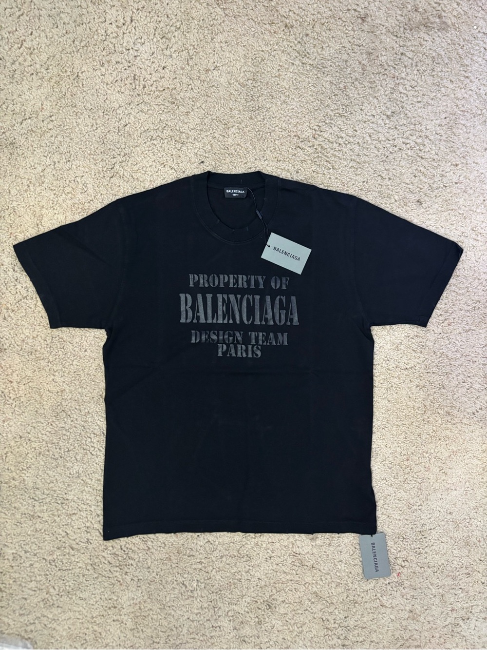 Balenciaga Property T-Shirt Large Fit 'Black Vintage'